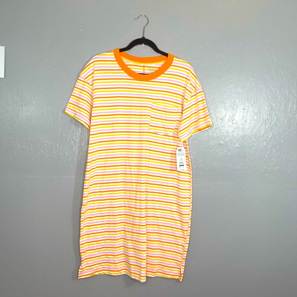 NWT Bright orange stripe dress